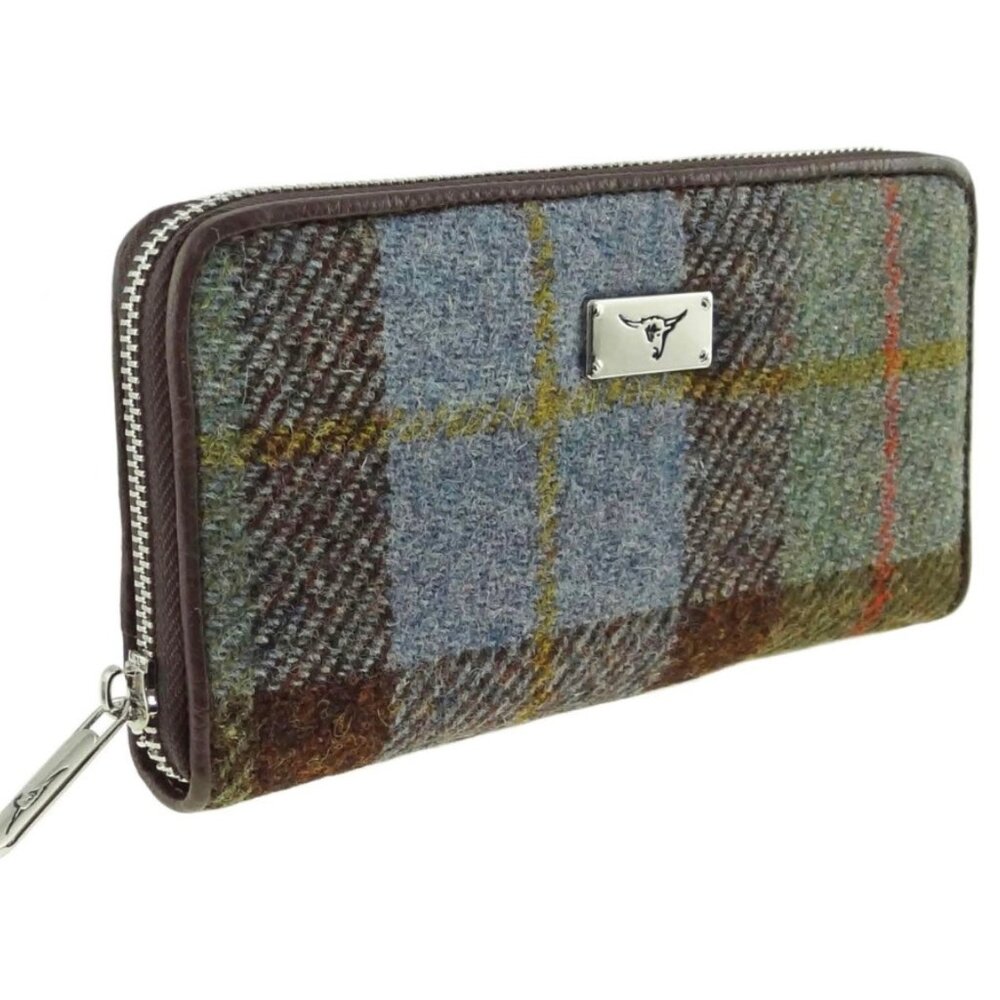 Glen Appin of Scotland Ladies Harris Tweed Long Wallet MacLeod Tartan NEW